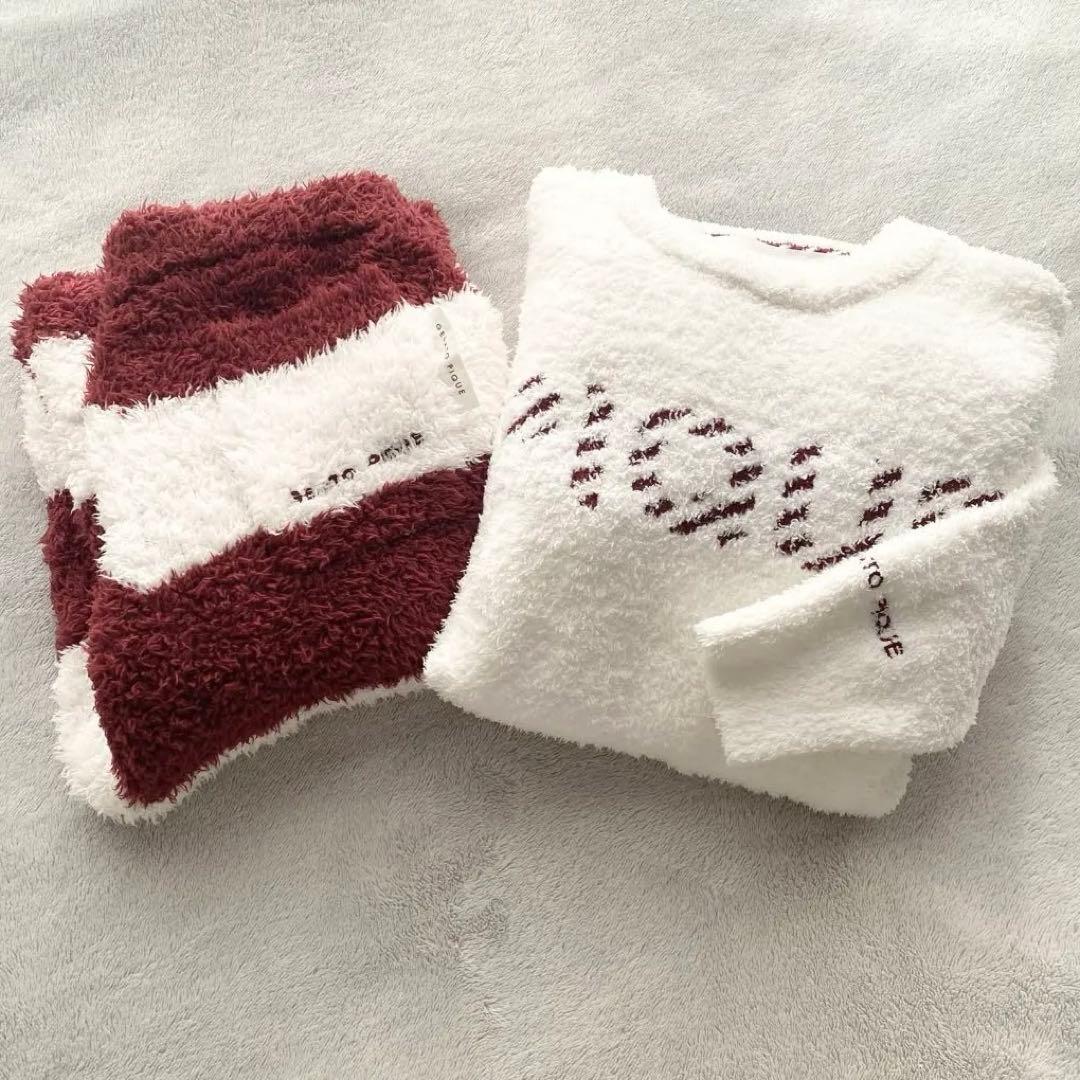 n*u様 【Xmas限定】ジェラピケ ロゴジャガードプルオーバー＆2ボーダーロン