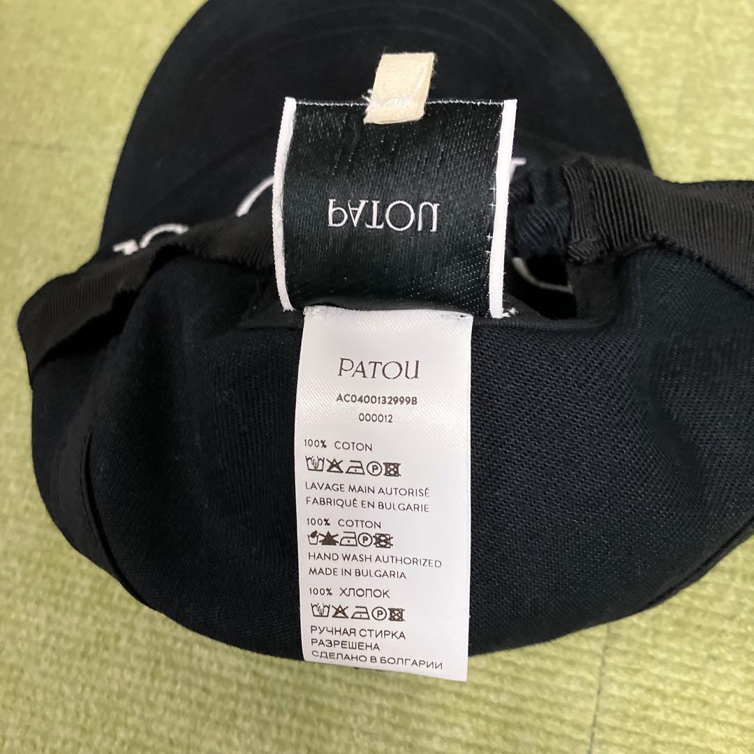 最安値PATOU(パトゥー) ユニセックスMサイズロゴ刺繍キャップ ブラック