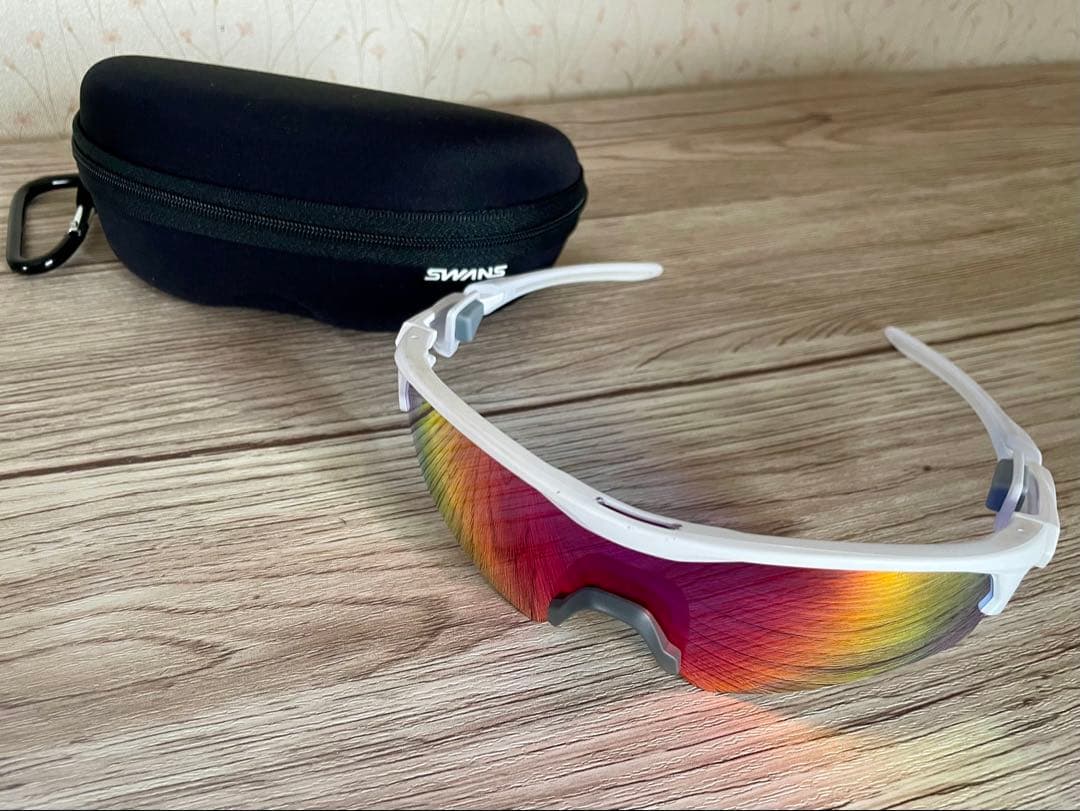 SWANS スポーツサングラス ホワイト/オレンジ/レッド