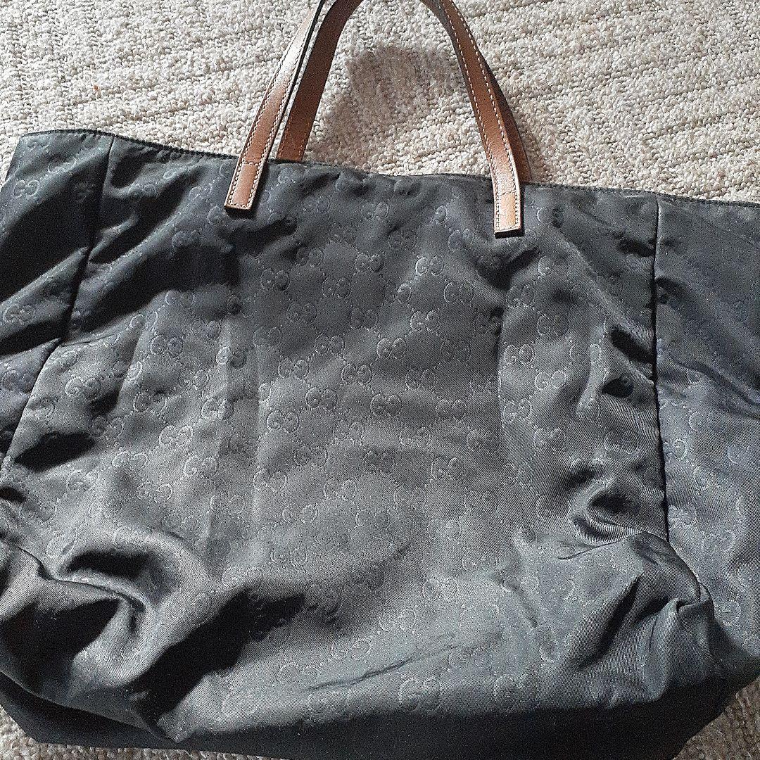 GUCCIブラック ナイロン マザーズバッグ