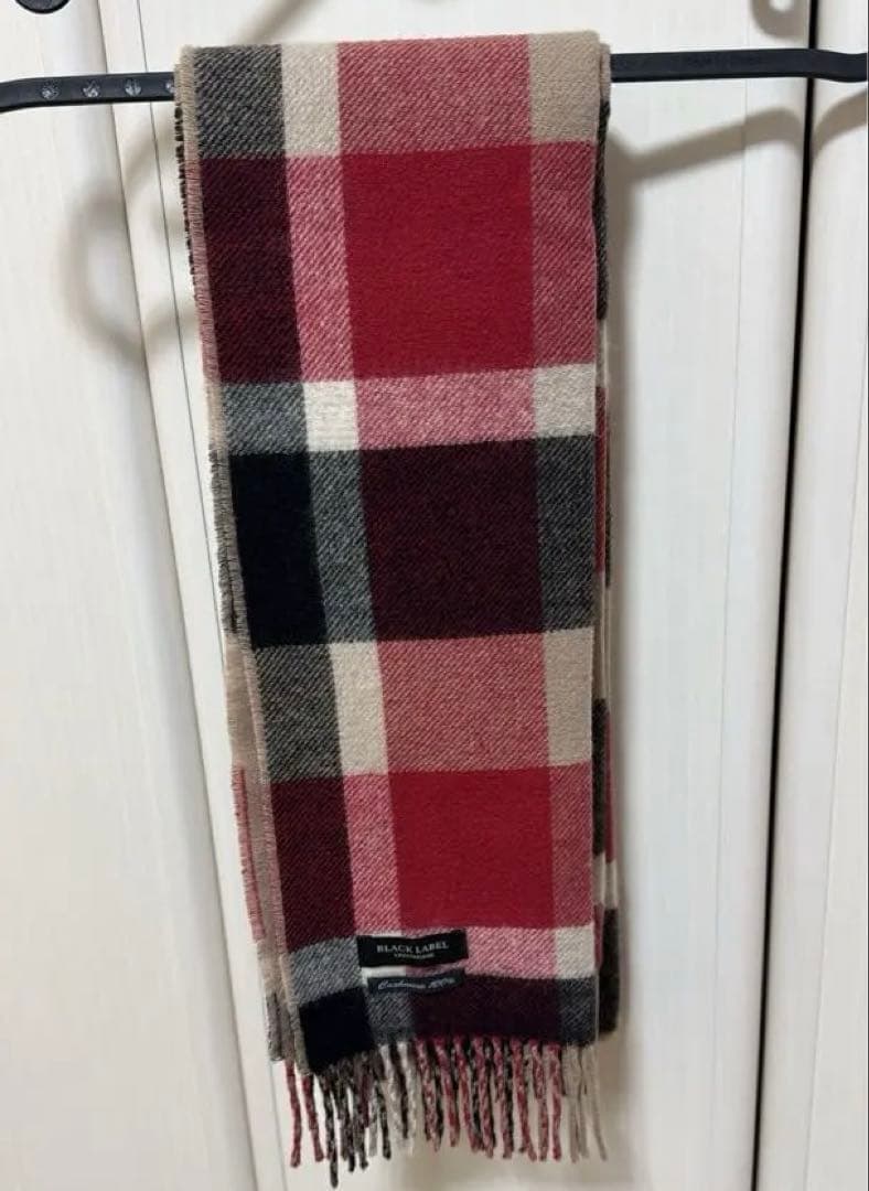 BLACK LABEL カシミヤ100% チェック柄マフラー