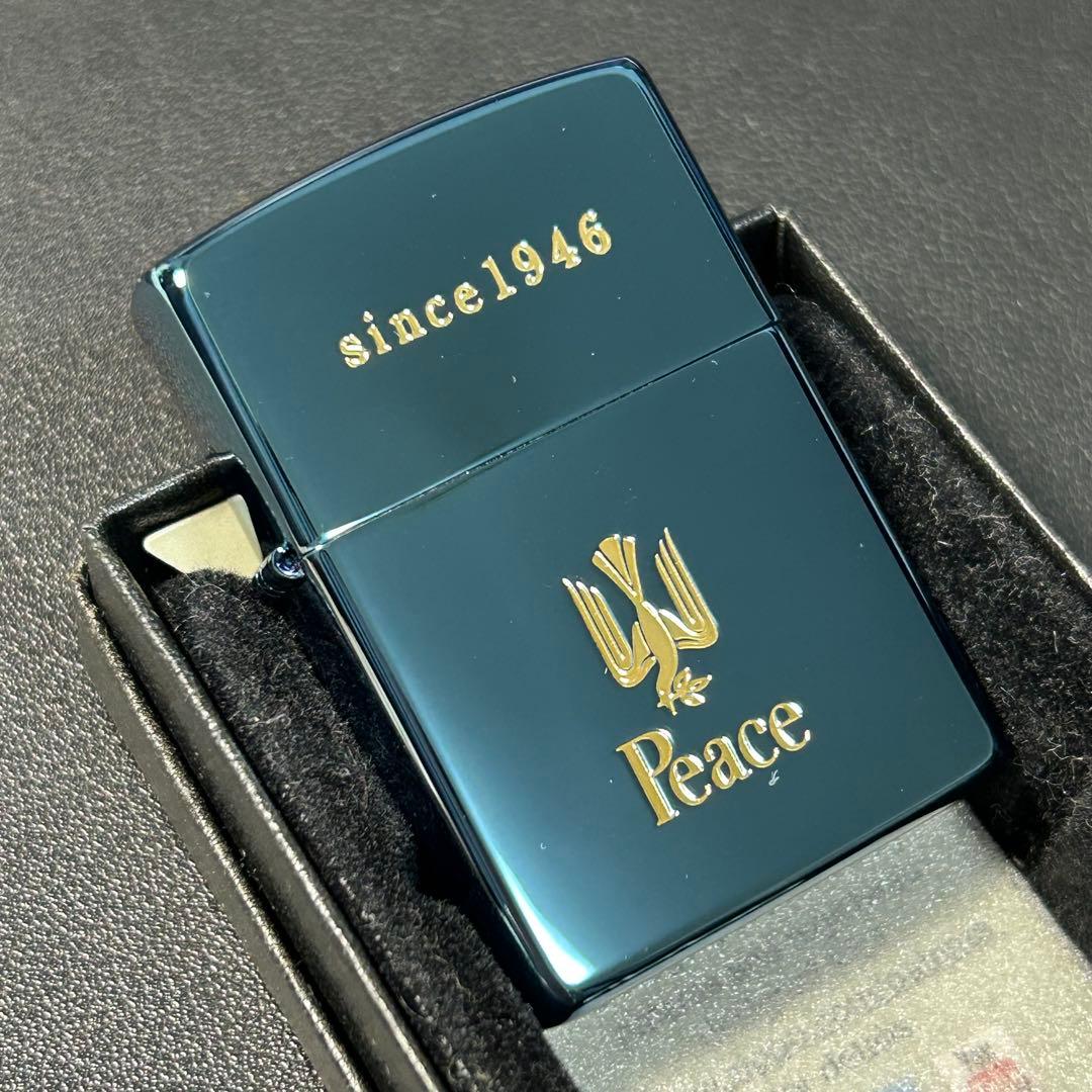 ジッポー　ピース　ブルーチタン
