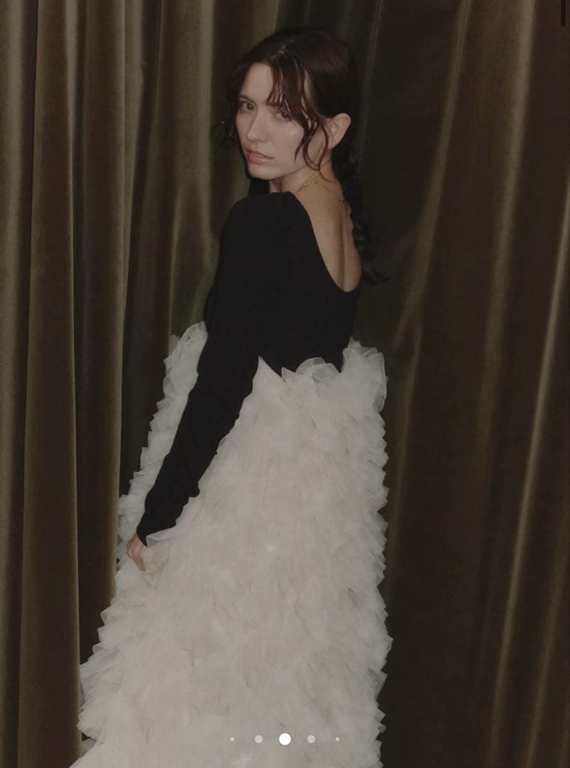 ワンピース emor ruffle tulle dress
