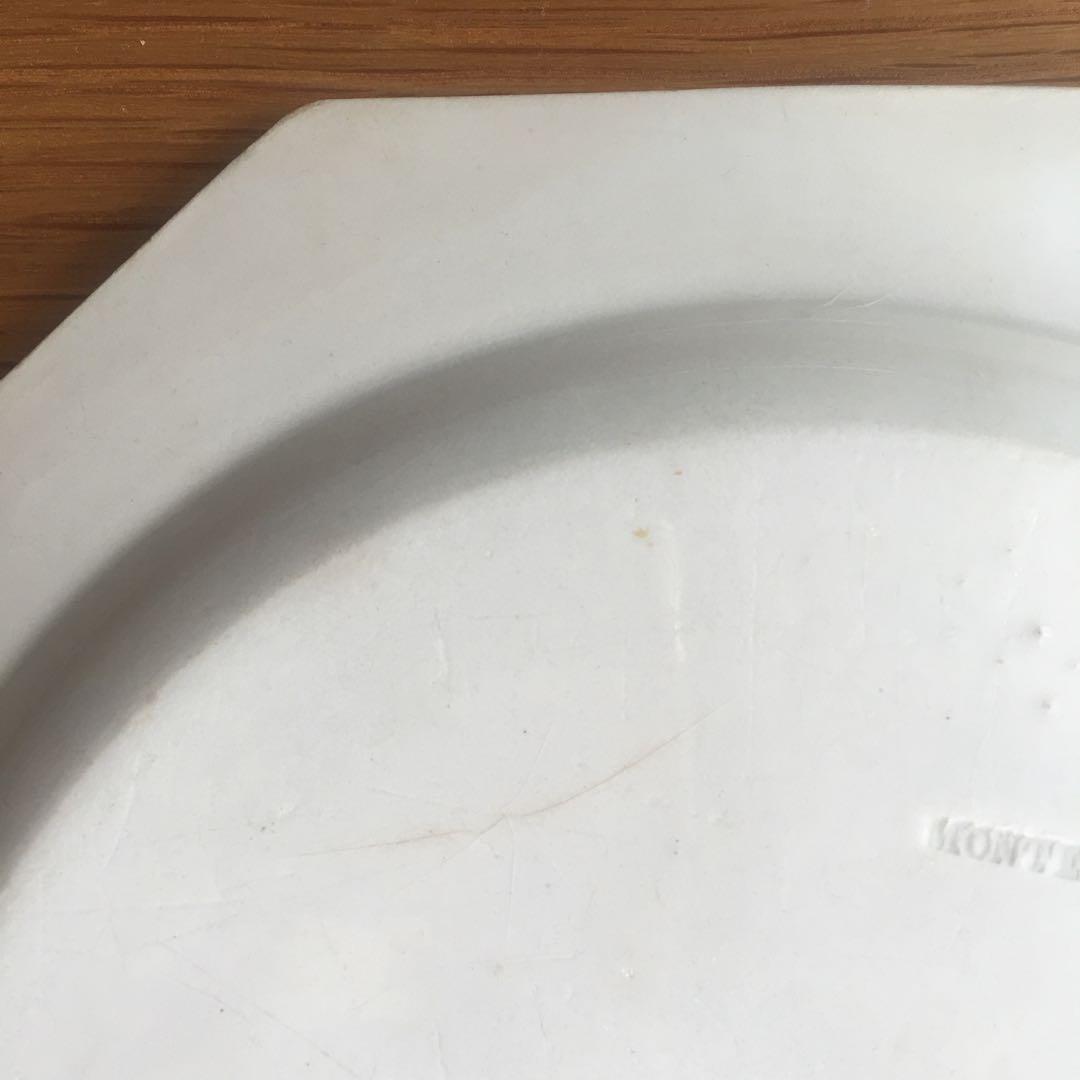 美品 オクトゴナル プレート ファイアンスフィーヌ モントロー アンティーク