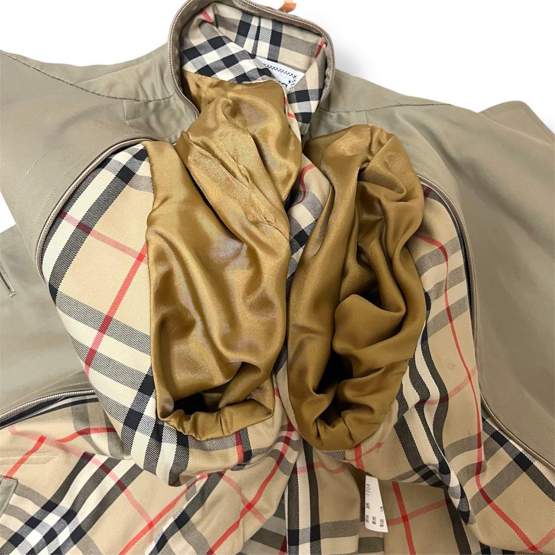 極美品✨希少バーバリー 白タグ ノバチェックステンカラーコート 玉虫色 ベルト