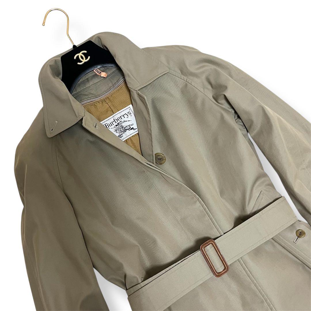 極美品✨希少バーバリー 白タグ ノバチェックステンカラーコート 玉虫色 ベルト