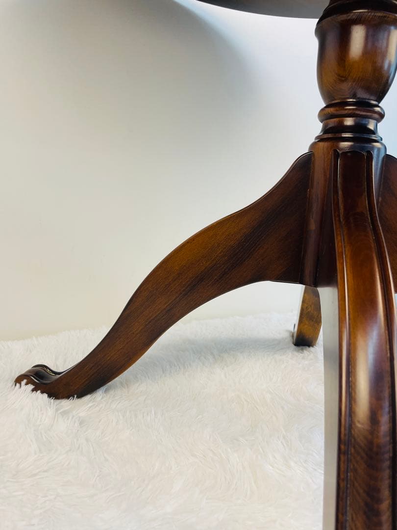 【美品】カリモク 丸テーブル 80cm ラウンド ダイニング　ブラウン