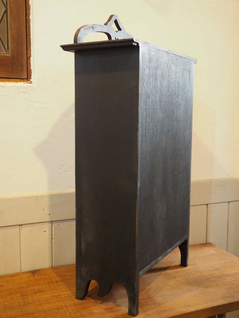 フランス　アンティーク　木製ガラス扉　キャビネット　アンティークキャビネット　棚