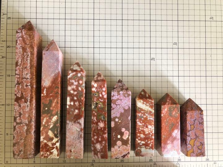 オーシャンジャスパー ピンク/レッド タワーセット