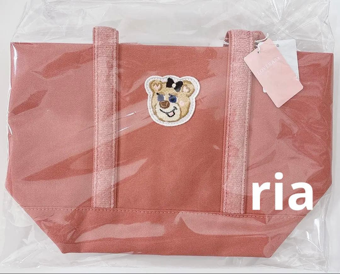 オールドテディガール　ワッペントートバッグ　ピンク