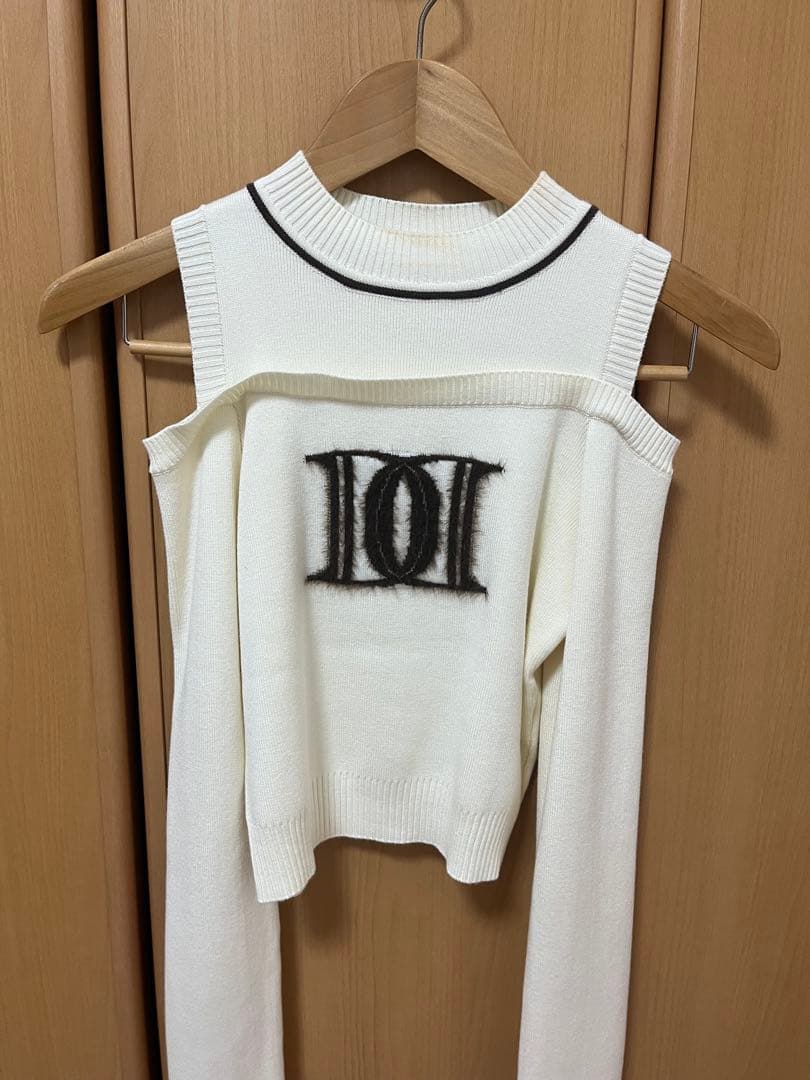 ダーリッチ　レイヤードライクロゴニットトップス