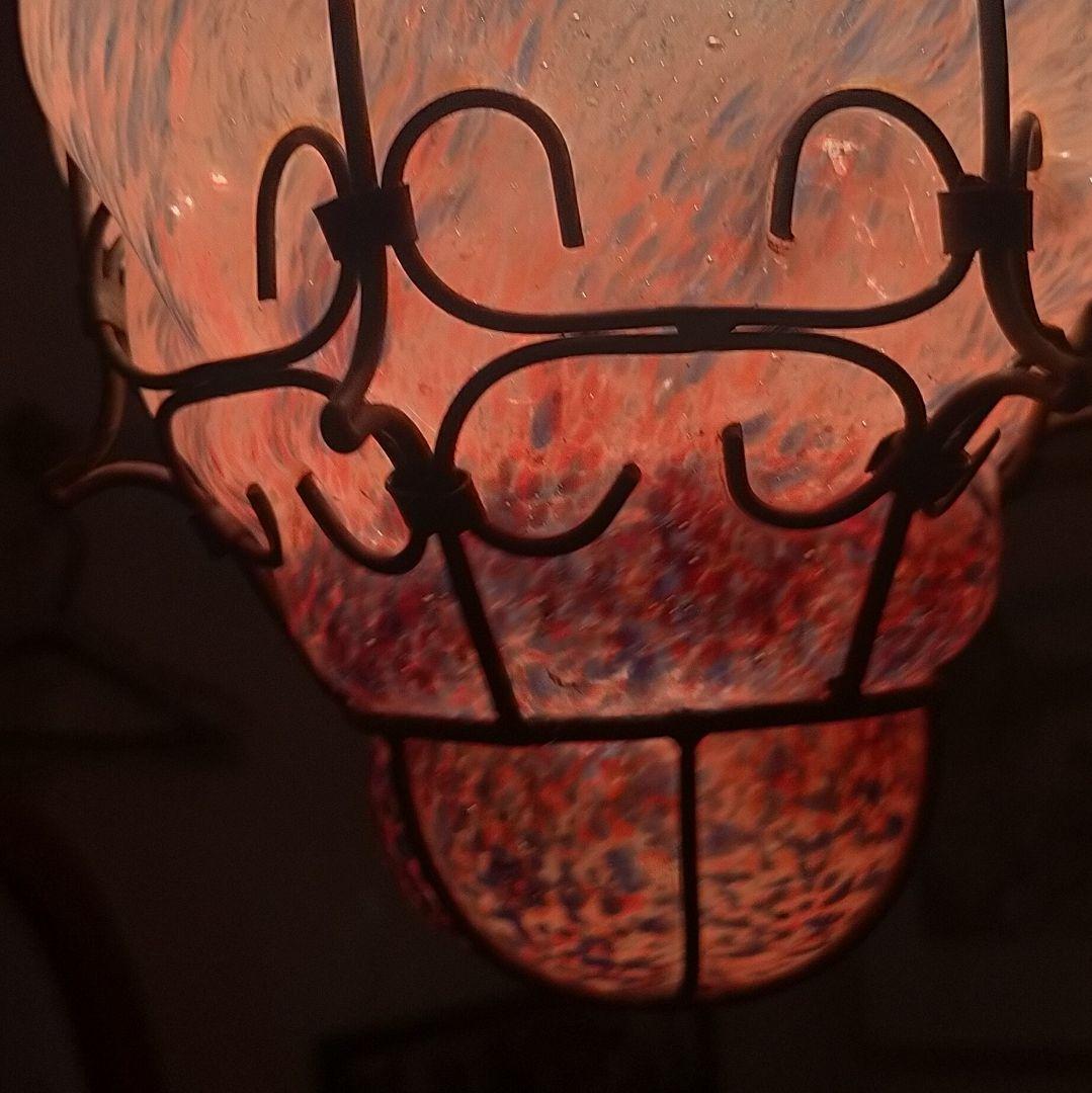 【芸術的】アンティーク/吹きガラス吊り下げ式ペンダントライト/ドイツ製/レア