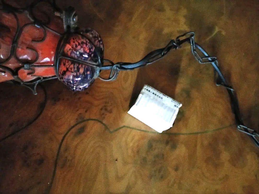 【芸術的】アンティーク/吹きガラス吊り下げ式ペンダントライト/ドイツ製/レア