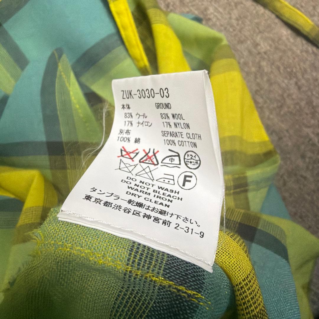 FACETASM チェック柄シャツ サイドスリット紐付き、サイズ00