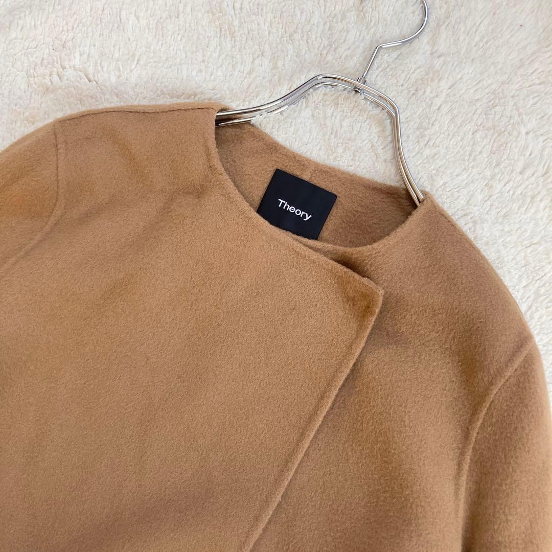 極美品・近年モデル✨Theory　ダブルフェイスロングコート　カシミヤ混