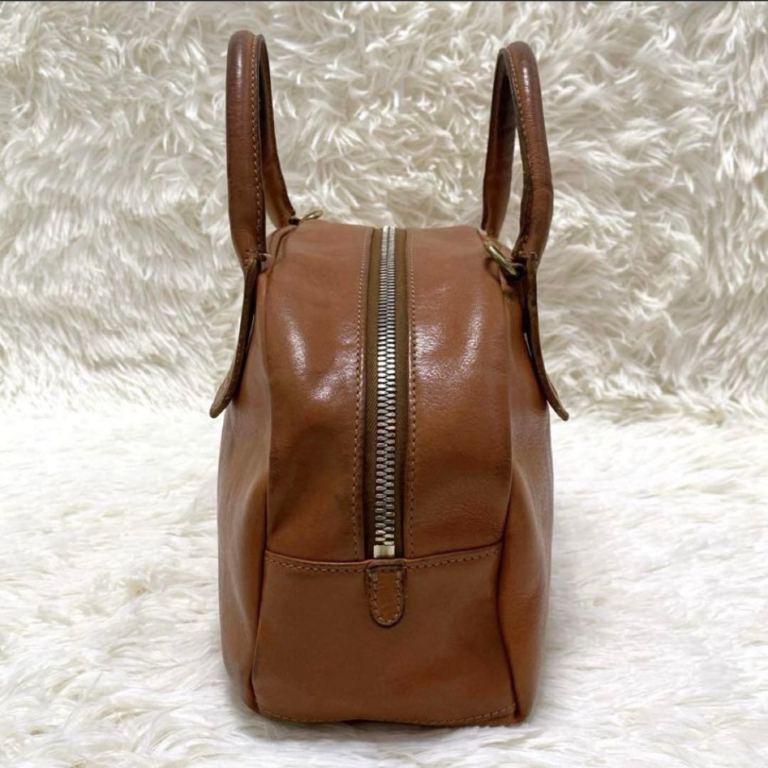 イルビゾンテ　ショルダーバッグ 2way ハンドバッグ　ミニボストン　ヌメ革 茶