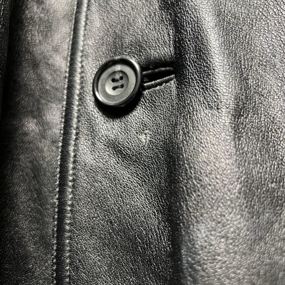 極上オールレザー✨ ラムレザーロングコート アウター 羊革 本革 メンズ モード