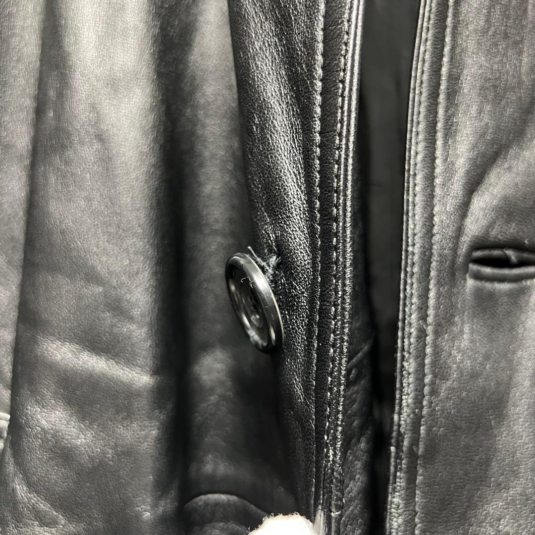 極上オールレザー✨ ラムレザーロングコート アウター 羊革 本革 メンズ モード