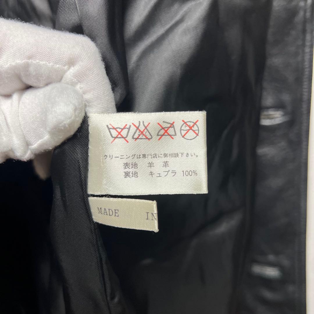 極上オールレザー✨ ラムレザーロングコート アウター 羊革 本革 メンズ モード