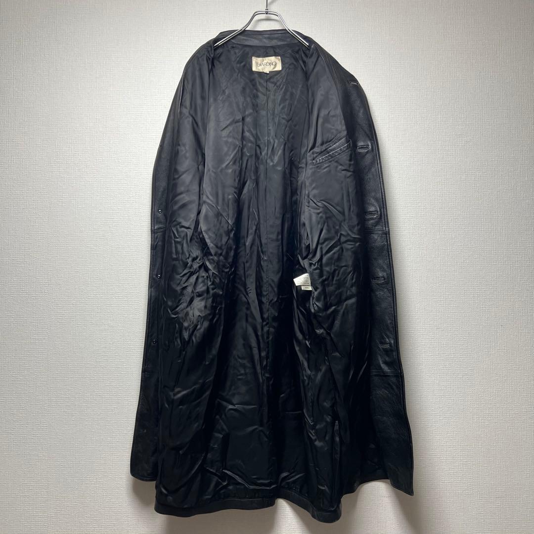 極上オールレザー✨ ラムレザーロングコート アウター 羊革 本革 メンズ モード