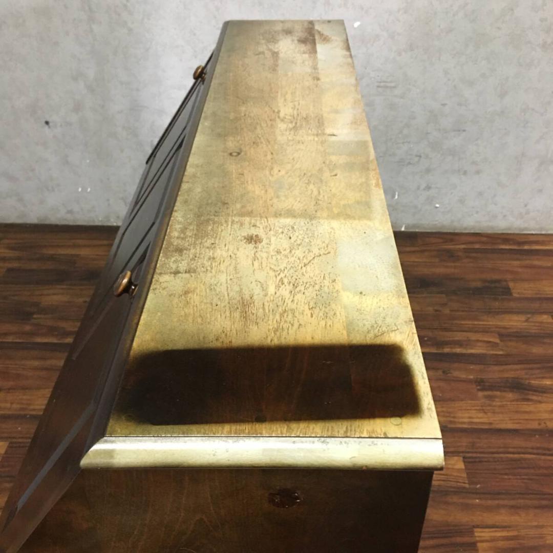 月末限定値下げ！北海道民芸家具 樺無垢材 ライティングビューロー デスク 両袖