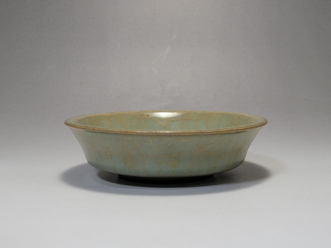 翡色 青釉 貫入 筆洗 宋元時代 幅約12.2cm