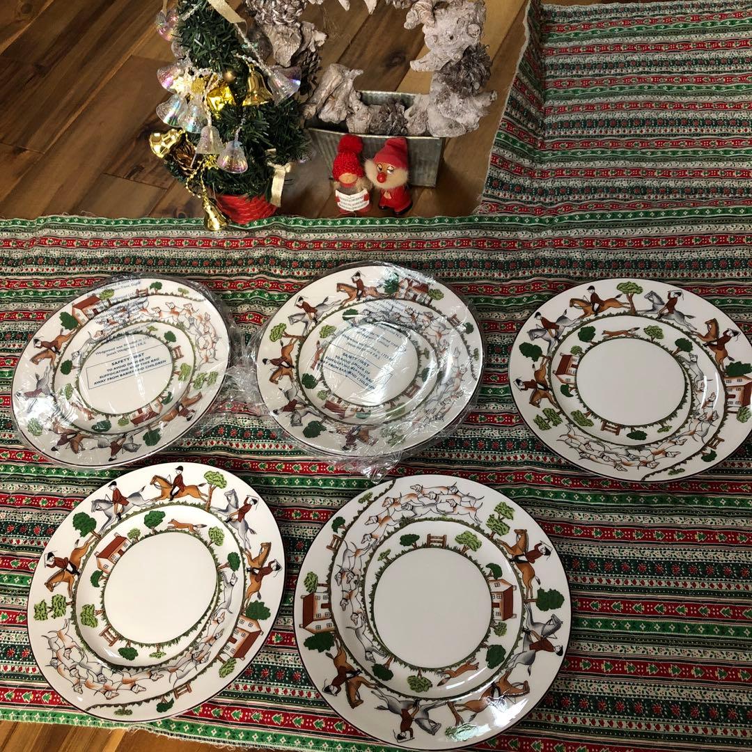 ウエッジウッド　ハンティングシーンの皿5枚セット