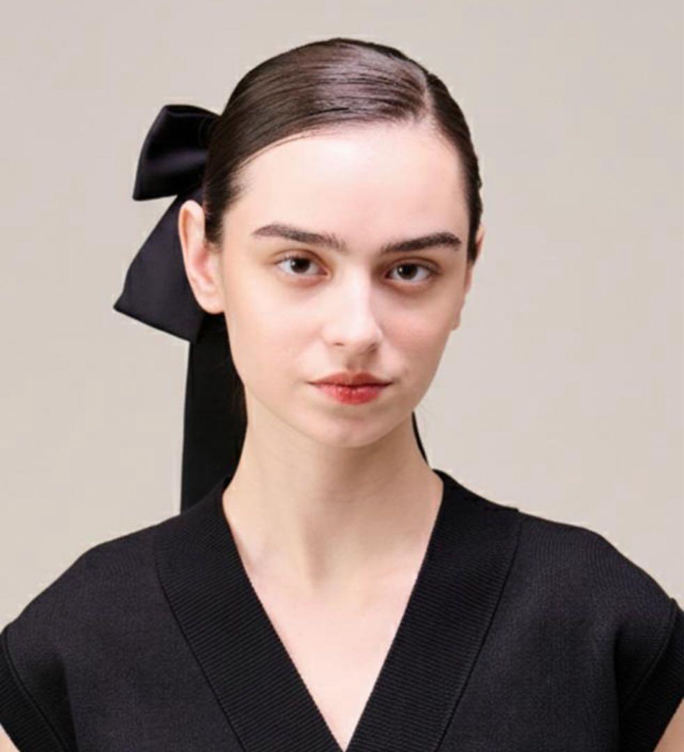 ジェンヌ　日本製別珍リボンヘアーゴム