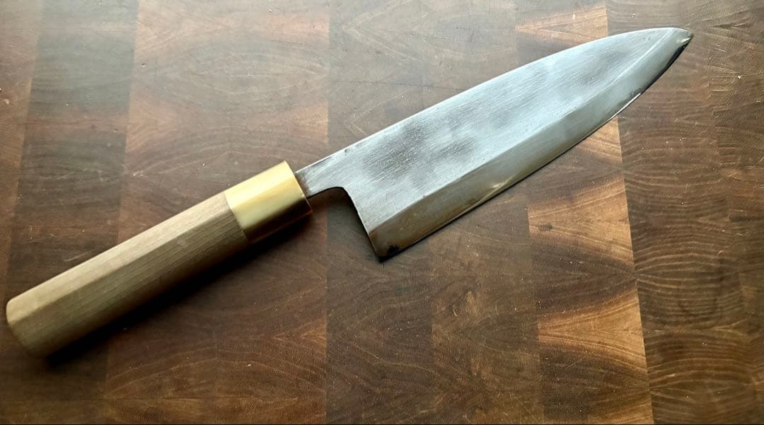 築地　正本　霞　出刃　210mm 7寸　包丁　和包丁　本職　白鋼