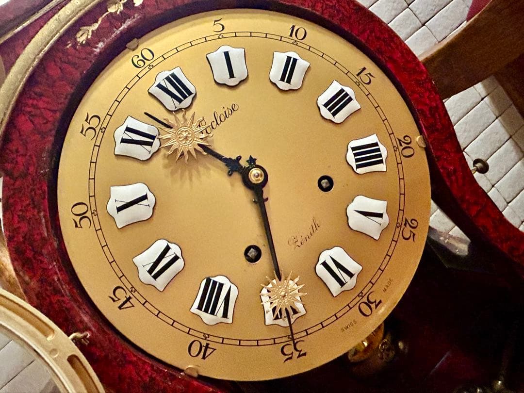 ZENITH ヌーシャテル・クロック 置き時計 ゼンマイ式 希少 稼働品