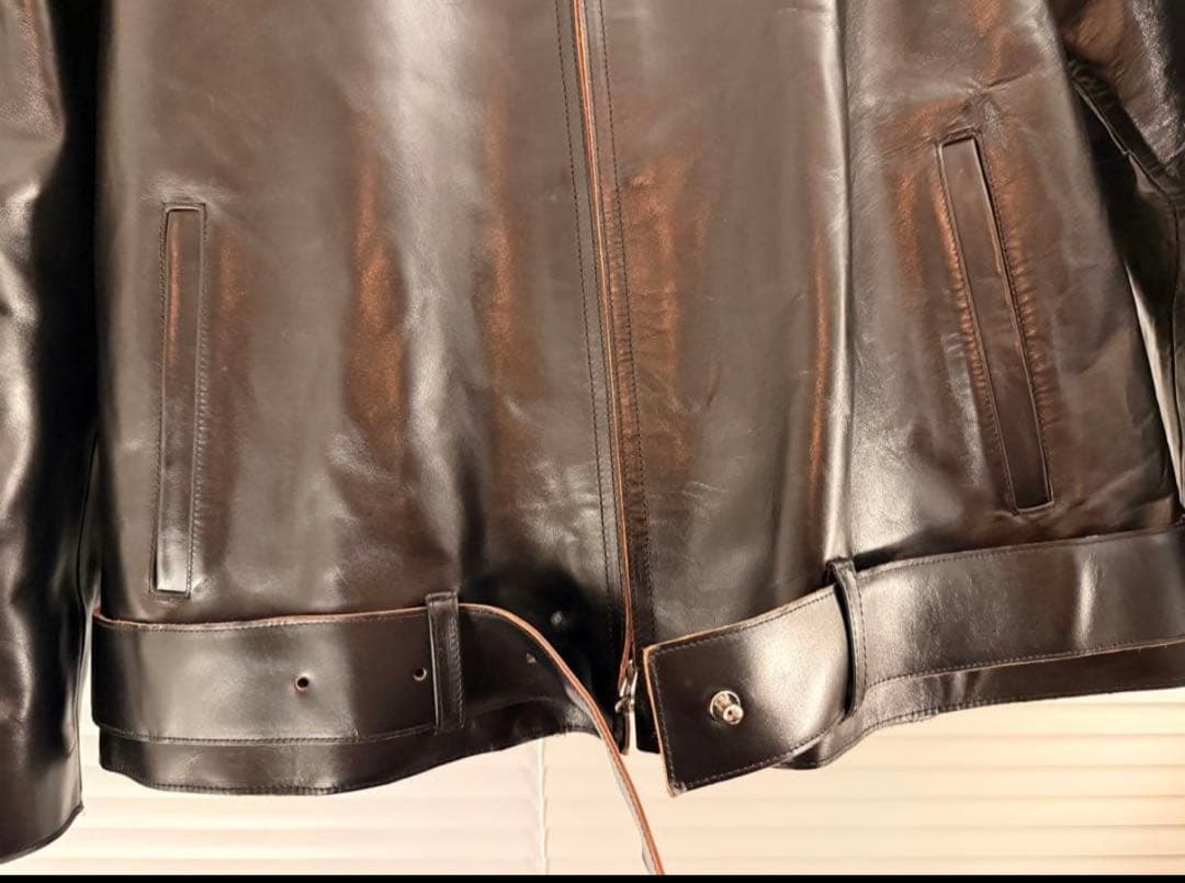 【ぷ様用】Ancellm レザージャケット＋カットソーブラックセット