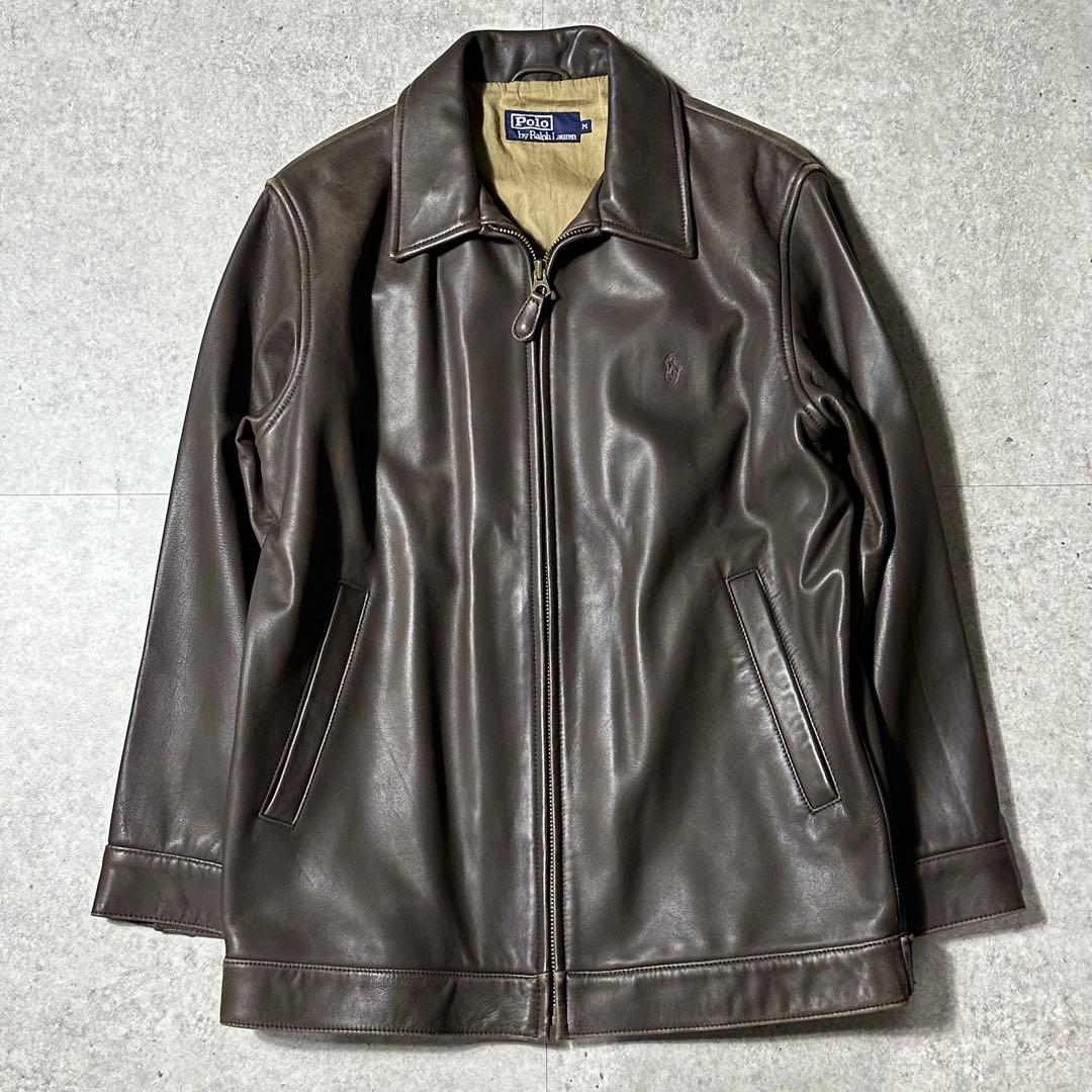 Polo Ralph Lauren ラムレザー ジャケット ブラウン M
