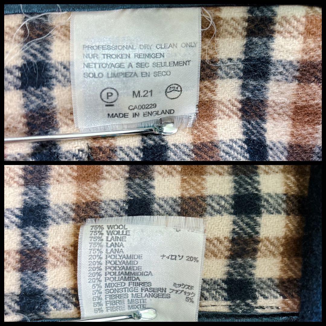 アクアスキュータム　ロンドン　チェック　イギリス製　ダッフルコート　Lサイズ