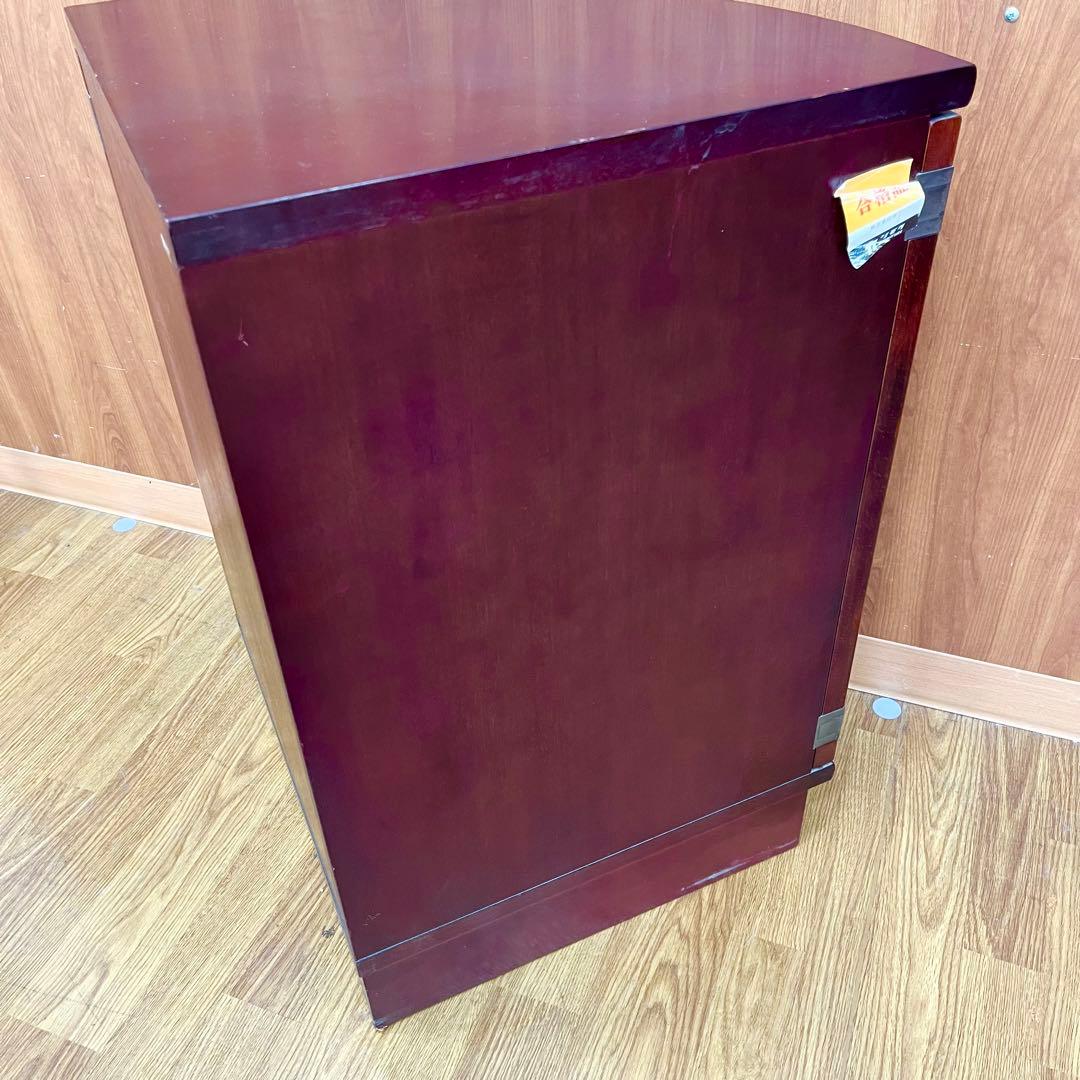 カリモク KARIMOKU コーナーキャビネット ガラス扉 木製 赤茶 オールド