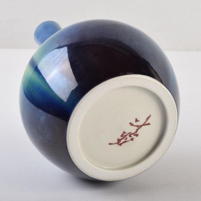 九谷焼　柳雨軒　三代八十吉　徳田正彦作　彩釉　花入　V　9198