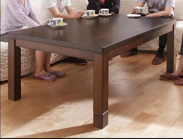 ダイニングこたつテーブル　ハイタイプ　１５０×９０ｃｍ　高さ調節可