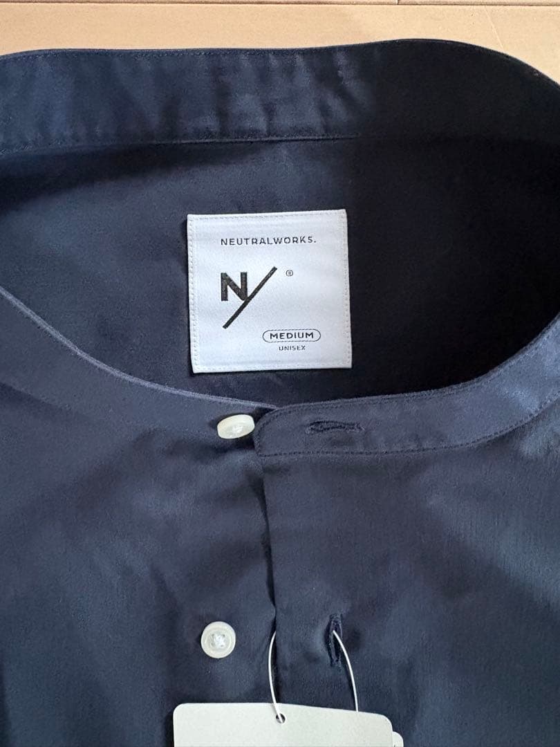 ニュートラルワークス ロングスリーブスマートブロード ビッグシャツ ネイビー M