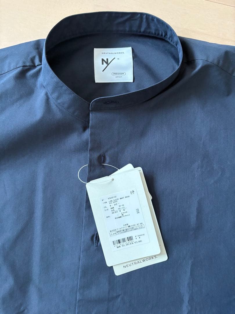 ニュートラルワークス ロングスリーブスマートブロード ビッグシャツ ネイビー M