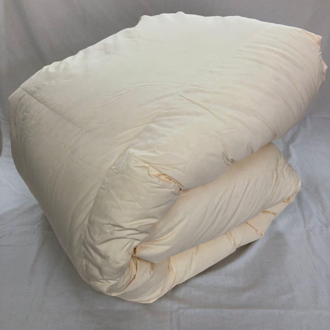 羽毛布団 シングル ポーランド産ホワイトマザーグース 軽量生地 生成
