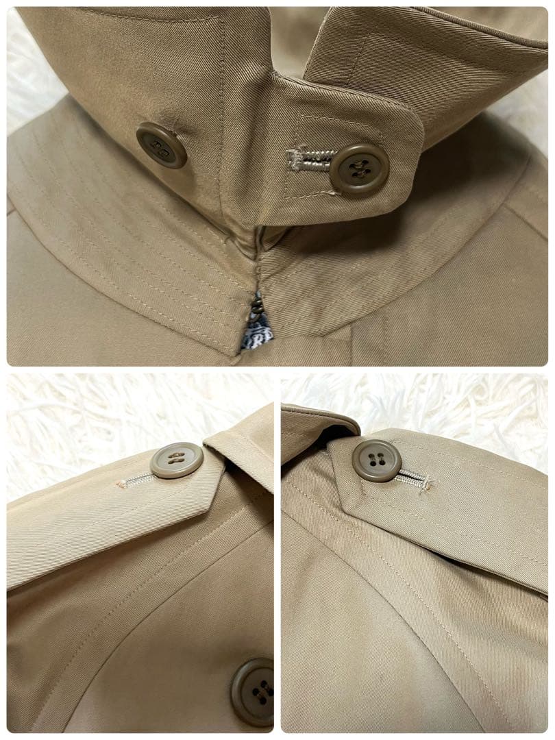 美品✨️バーバリーズ トレンチコート ギャバジン生地 カーキ ノバチェック M