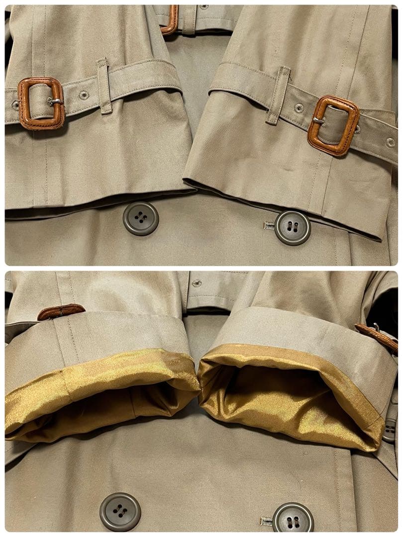 美品✨️バーバリーズ トレンチコート ギャバジン生地 カーキ ノバチェック M