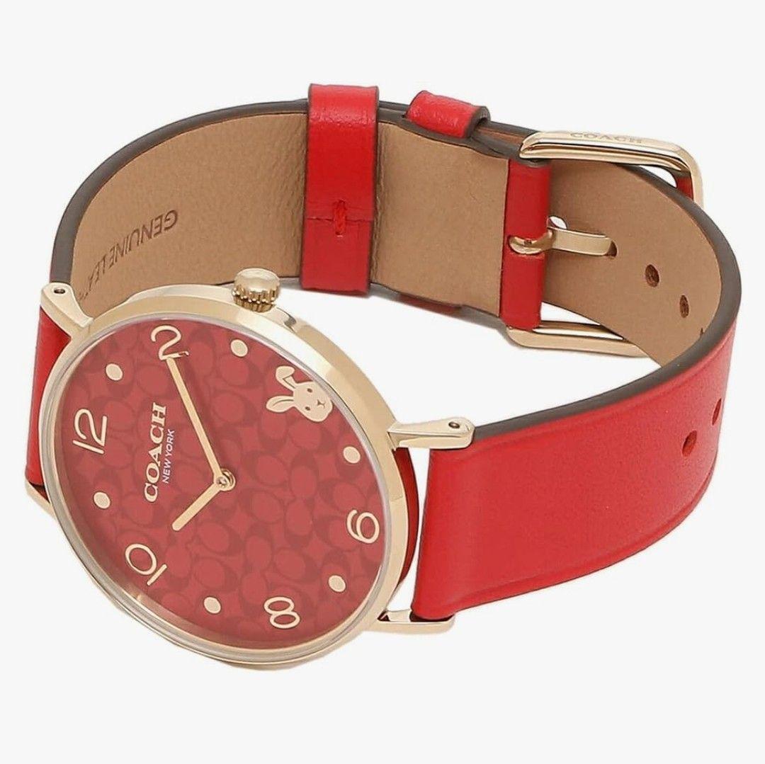 え*み様 【美品】COACH コーチ腕時計 赤レッド 干支 卯年　うさぎ　箱付き