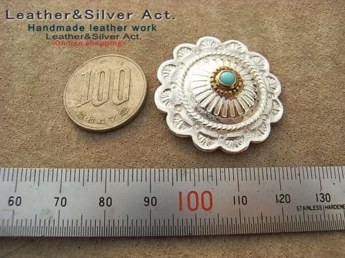 専用ターコイズシルバーコンチョ　シルバー925 真鍮　ブラス　トルコ石