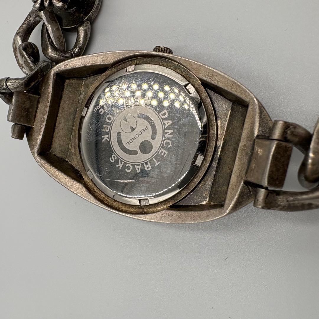 激チャラ 腕時計 チェーンブレスレット 極太 十字架 マットブラック