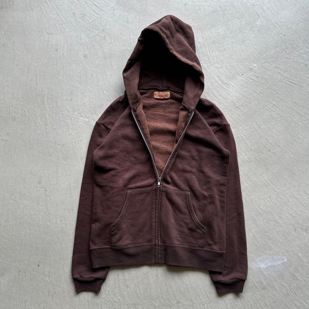 90s~ helthknit zip hoodie フルジップパーカー ブラウン