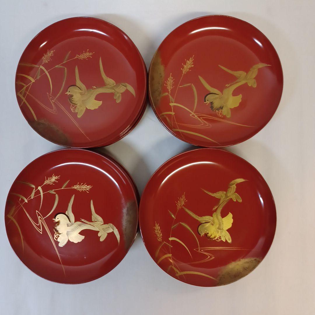 皆朱銘々盆貮拾枚