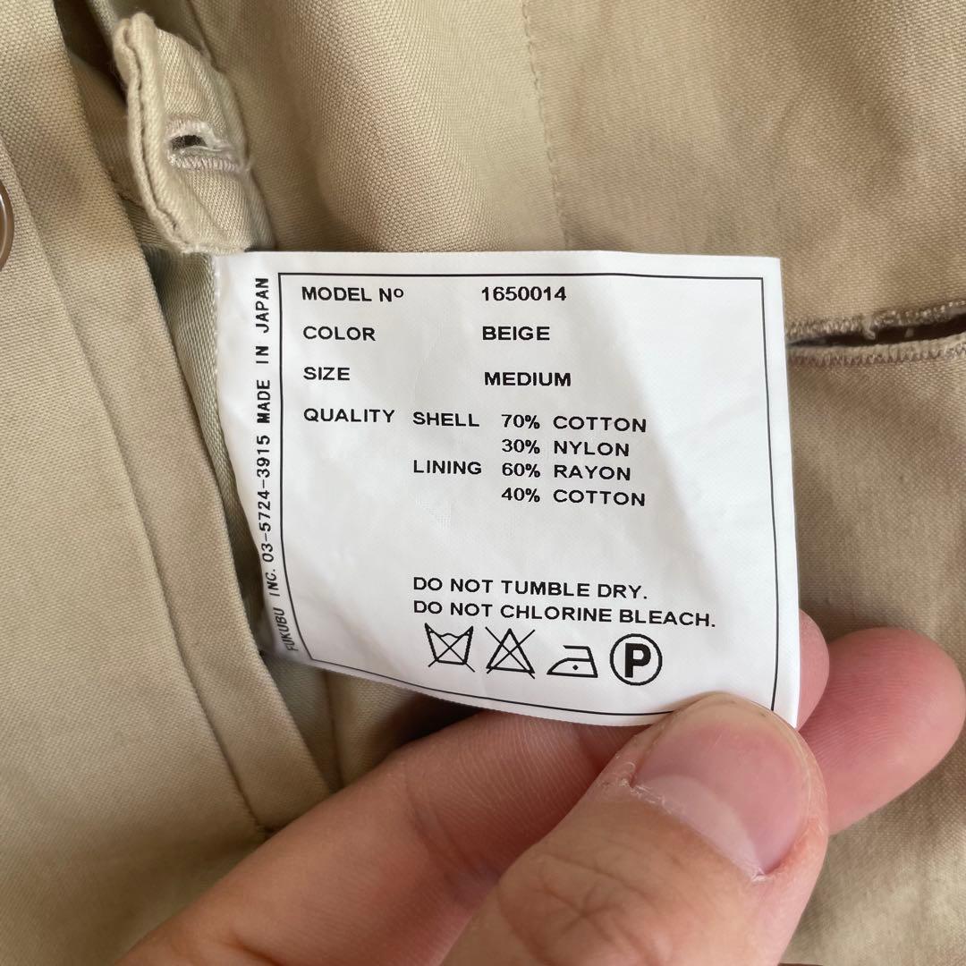 美品　YAECA ヤエカ　ステンカラーコート　ベージュ　M 日本製