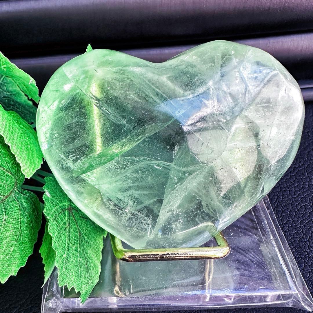 爆アレ❗️レインボー☆グリーンフローライト♡ハート♡ 蛍石パワーストーンA1318