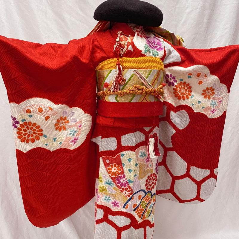 509ag29, 帯揚げ、帯締め、しごき◎七五三 七歳 女児 着物&袋帯&長襦袢