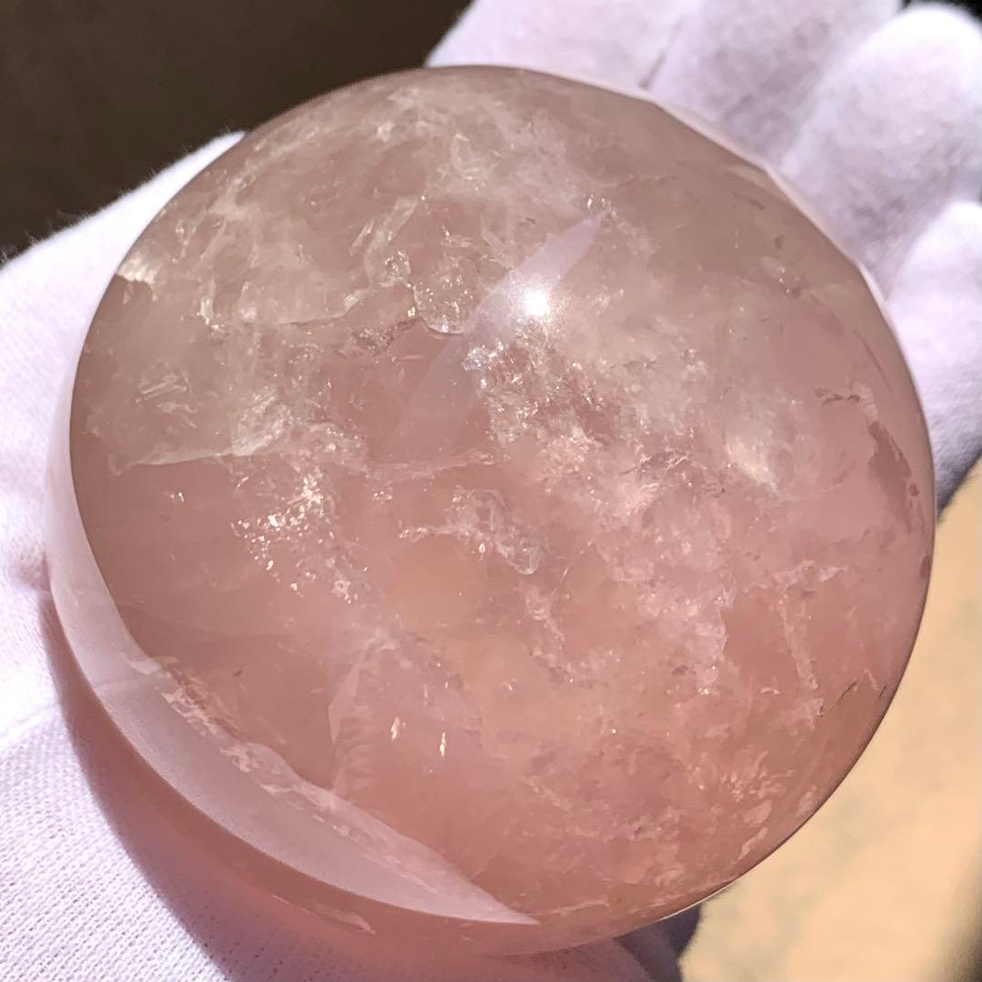 パープルローズクォーツ　スター＆虹入り　スフィア　ブラジル産　天然石